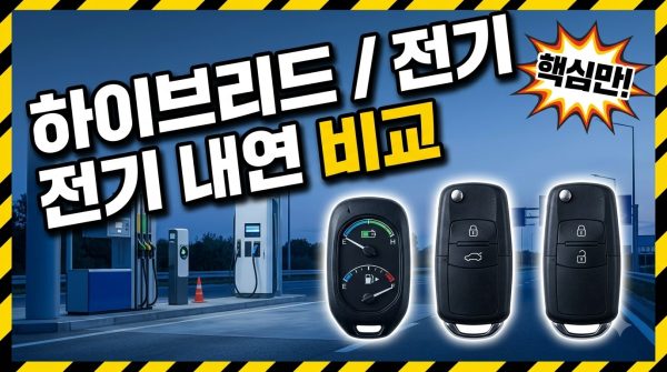 하이브리드 전기차 연료비 비교 — 내연기관까지 3종 계산