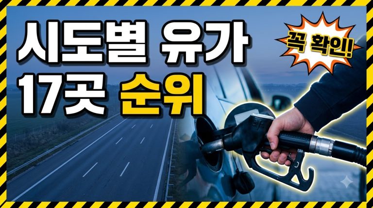 시도별 휘발유 평균가 순위 — 어디가 싸고 어디가 비싼가