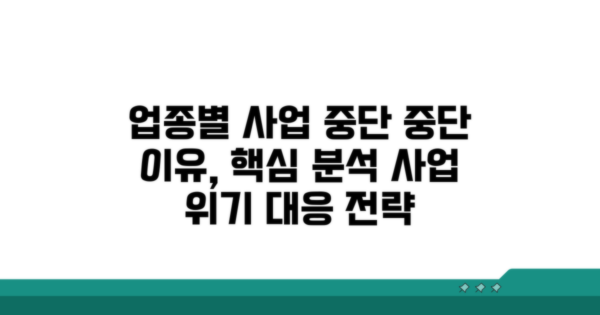 업종별 사업 중단 현황 및 주요 요인