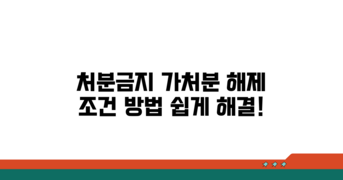 처분금지 가처분 해제 조건과 방법