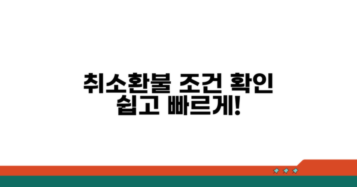 취소 절차와 환불 조건 확인
