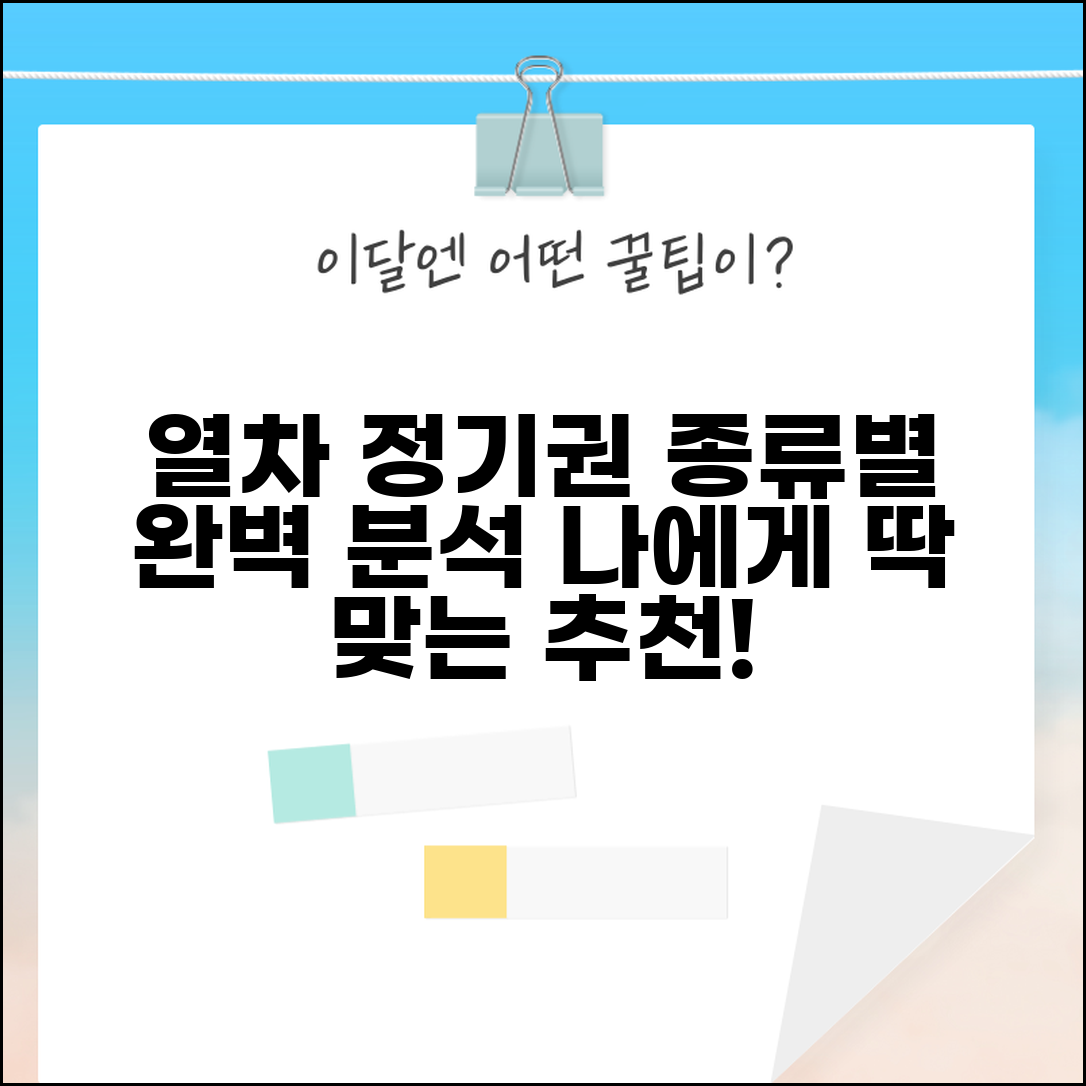 열차 정기권 유형별 특징 | 통근/통학/주말형 맞춤 선택 가이드