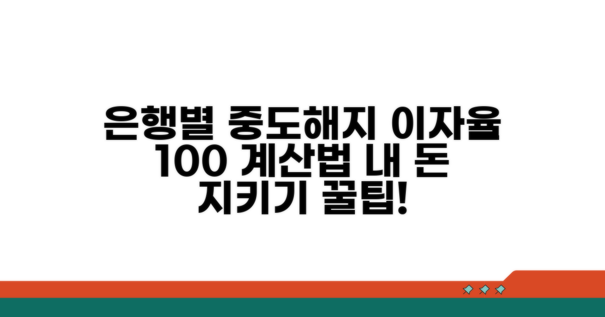 은행별 중도해지 이자율 계산법