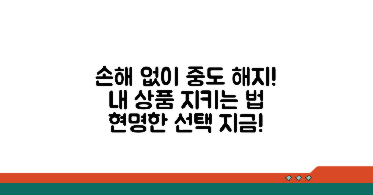 내 상품 중도해지 시 손해 없이