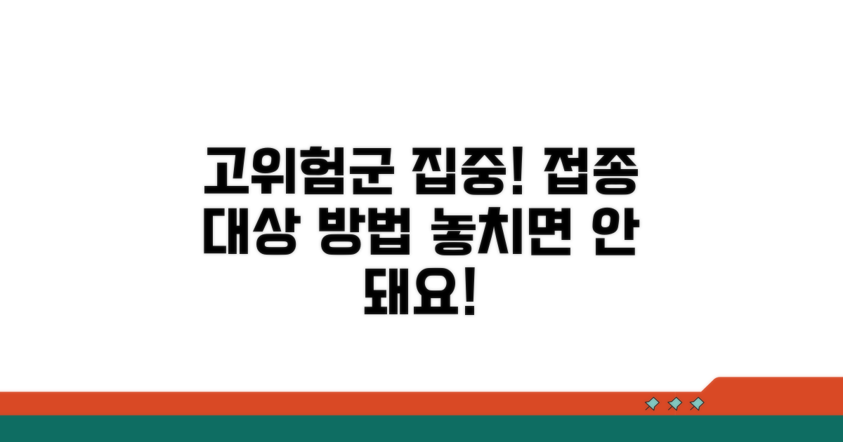고위험군 접종 대상 및 방법