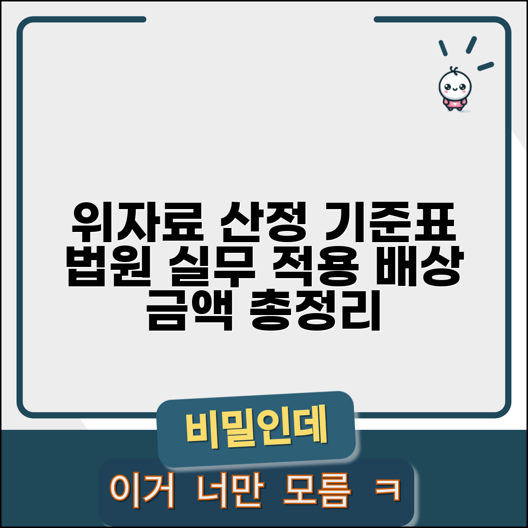민사배상 위자료 산정기준표 | 법원 실무상 적용되는 배상 금액 기준