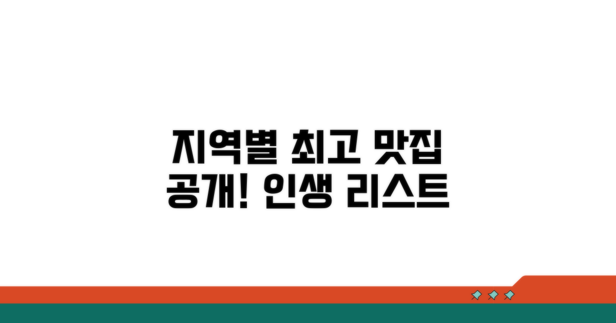 지역별 인기 맛집 추천 리스트