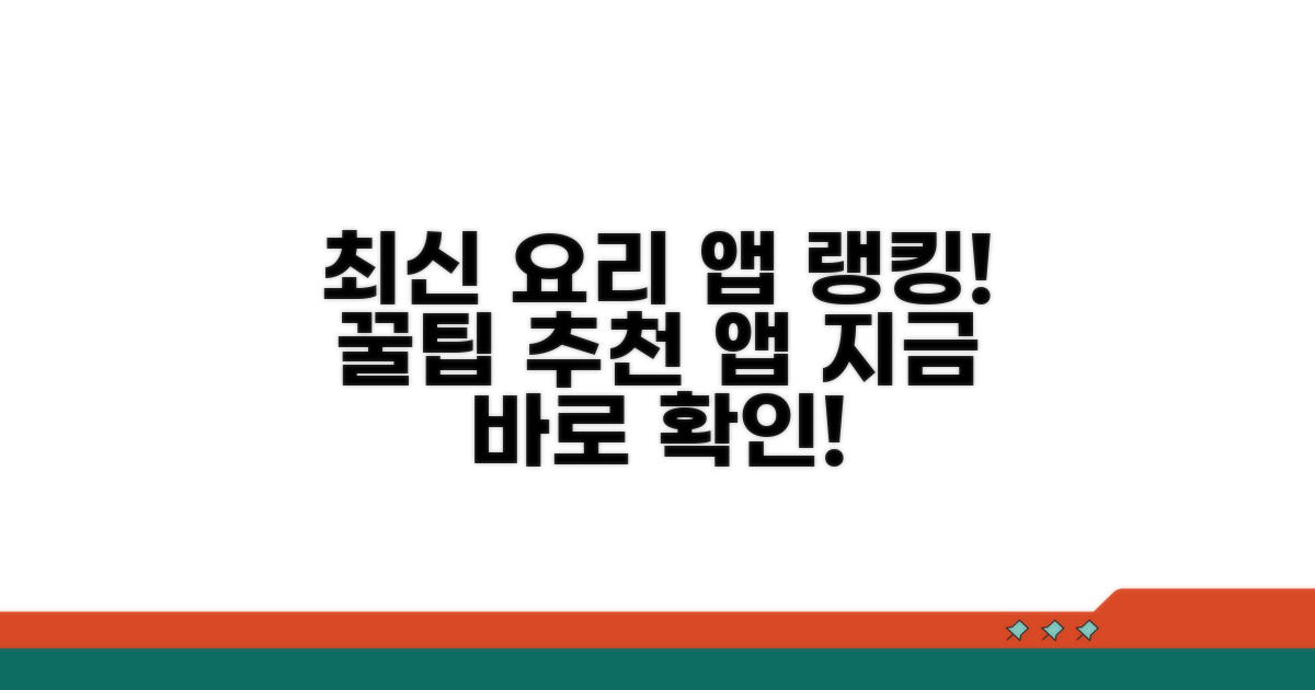 최신 요리 앱 순위와 특징
