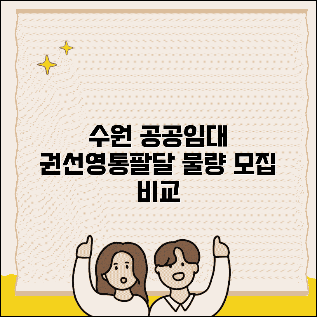 수원 공공임대주택 공급 계획 | 권선·영통·팔달구 물량 비교 | 입주자 모집 일정