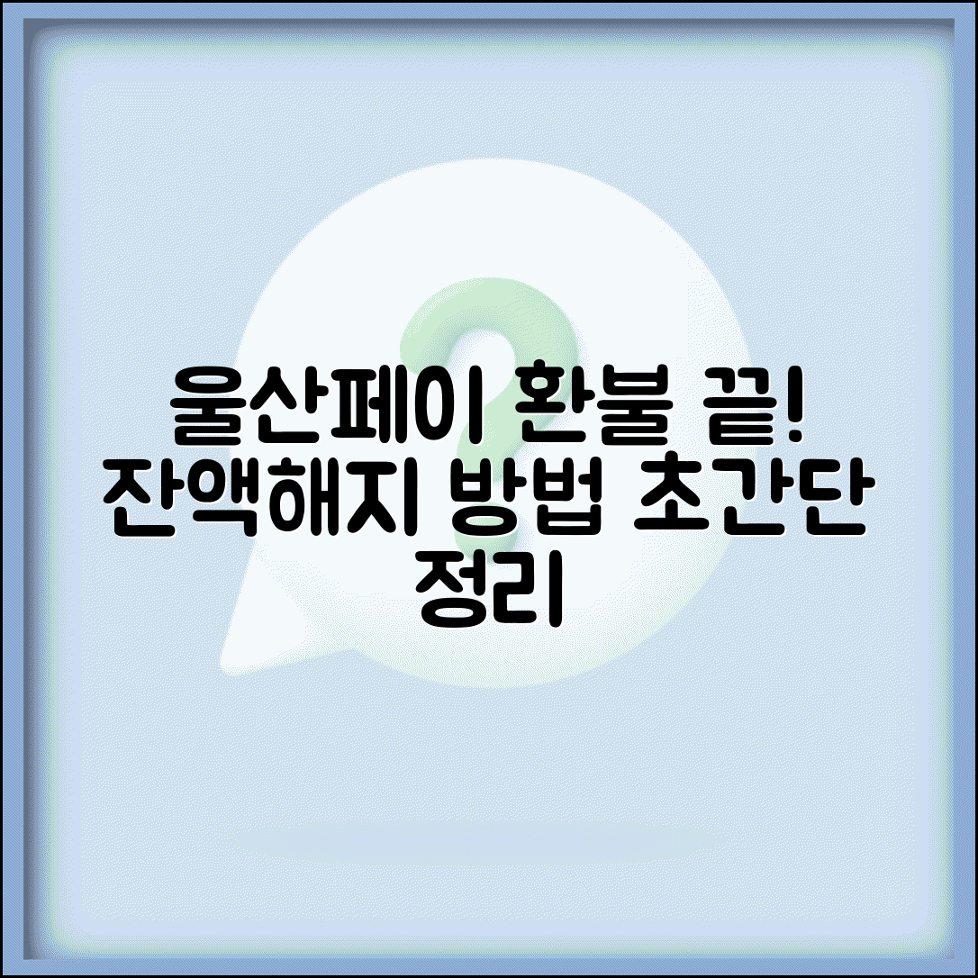 울산페이 환불 방법 | 잔액환불 해지환불 절차 완벽정리