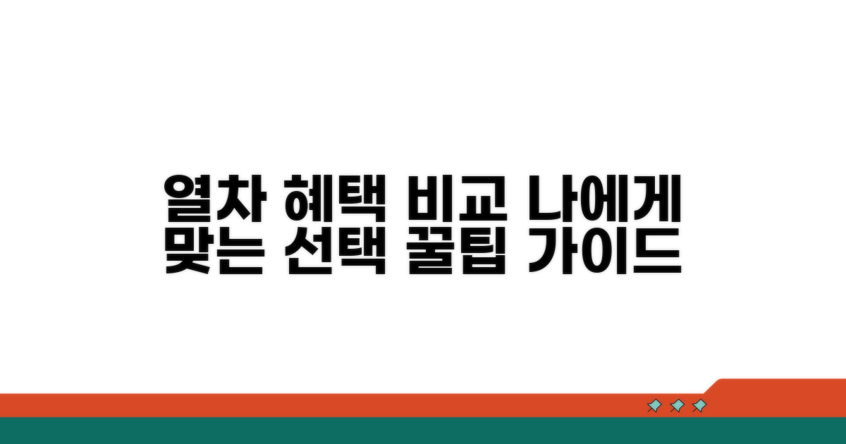 열차별 혜택 비교 및 선택 가이드