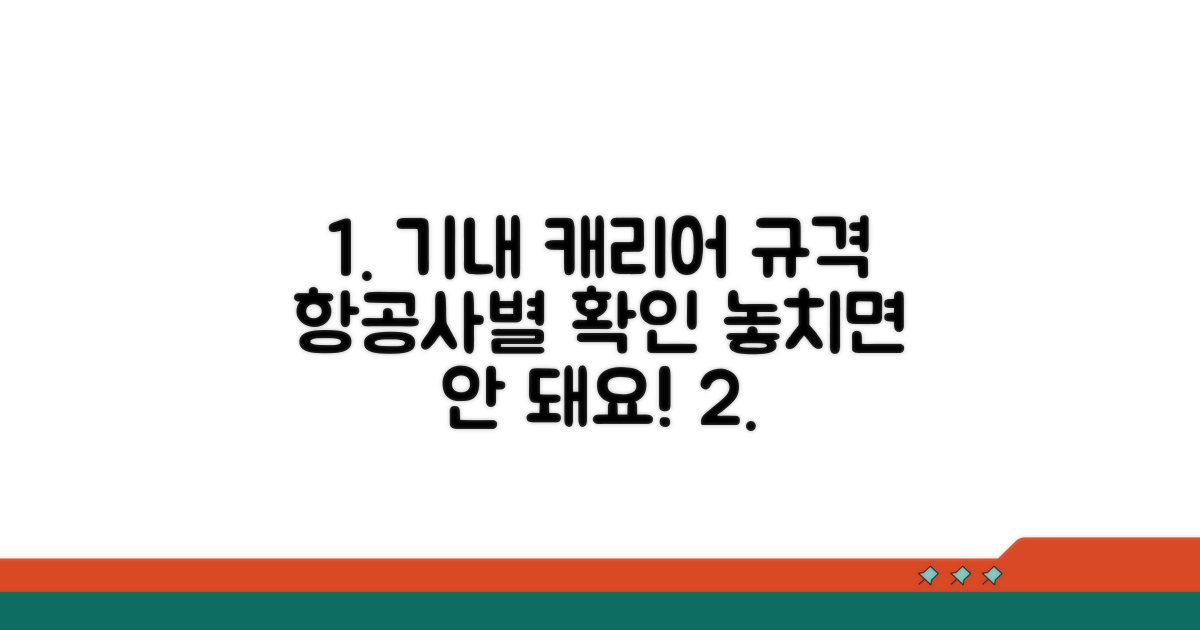 항공사별 기내 캐리어 규격 확인