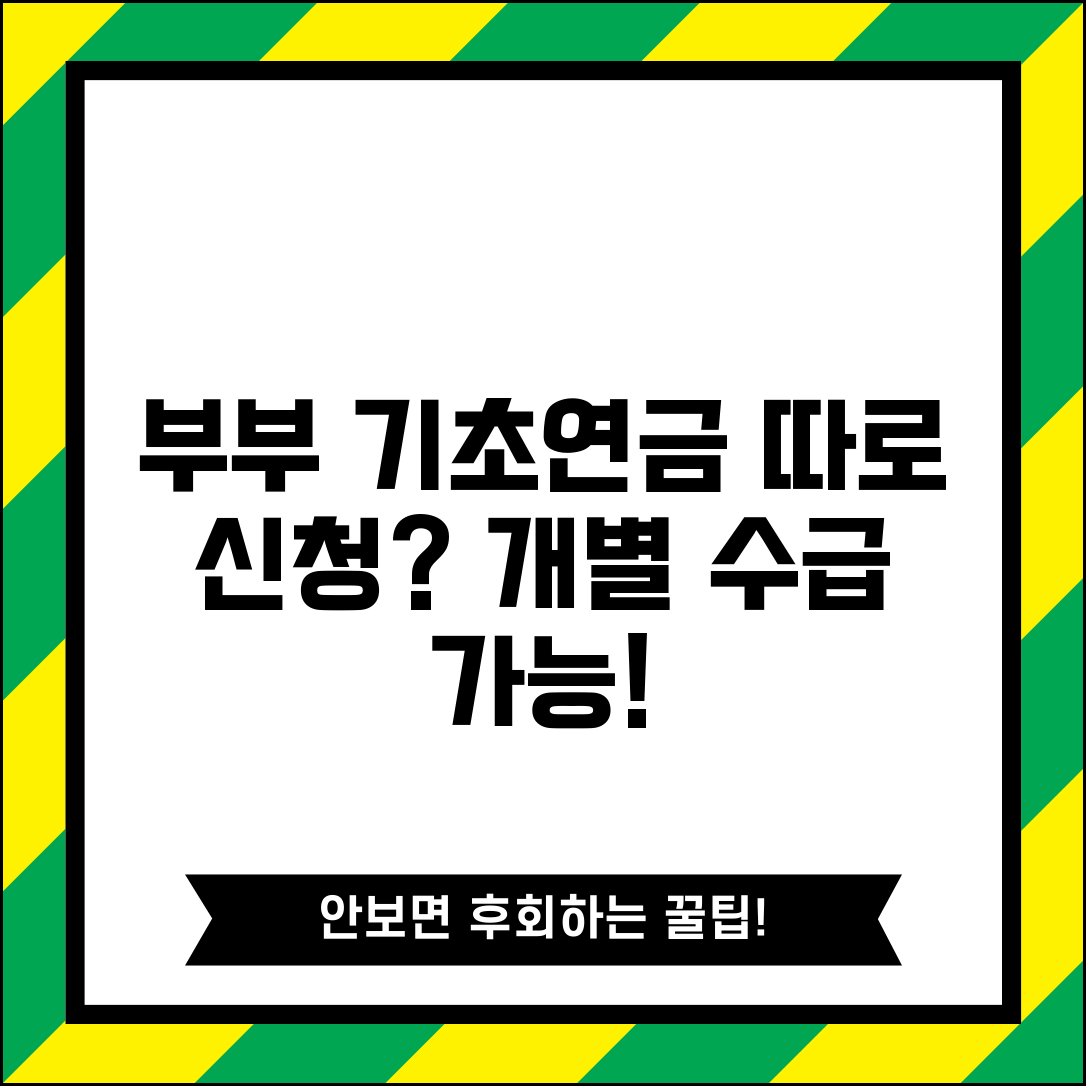 기초연금 부부 따로 신청 방법 | 개별 수급 가능 조건