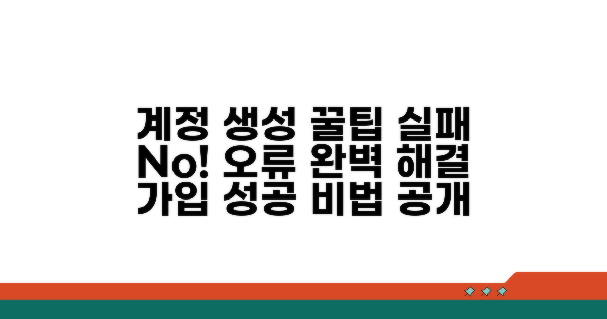 계정 생성 시 주의할 점과 오류 해결