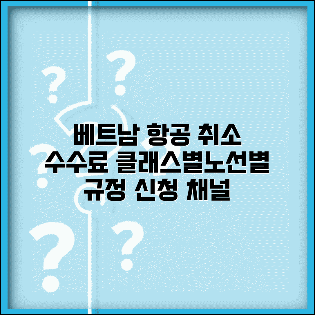 베트남 항공 취소수수료 클래스별 차등 | 국제선 노선별 규정 | 취소신청 채널별 안내