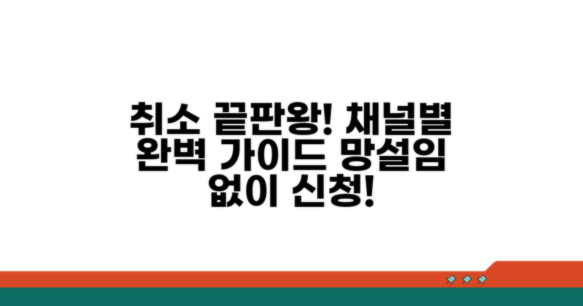 취소 신청 채널별 완벽 가이드