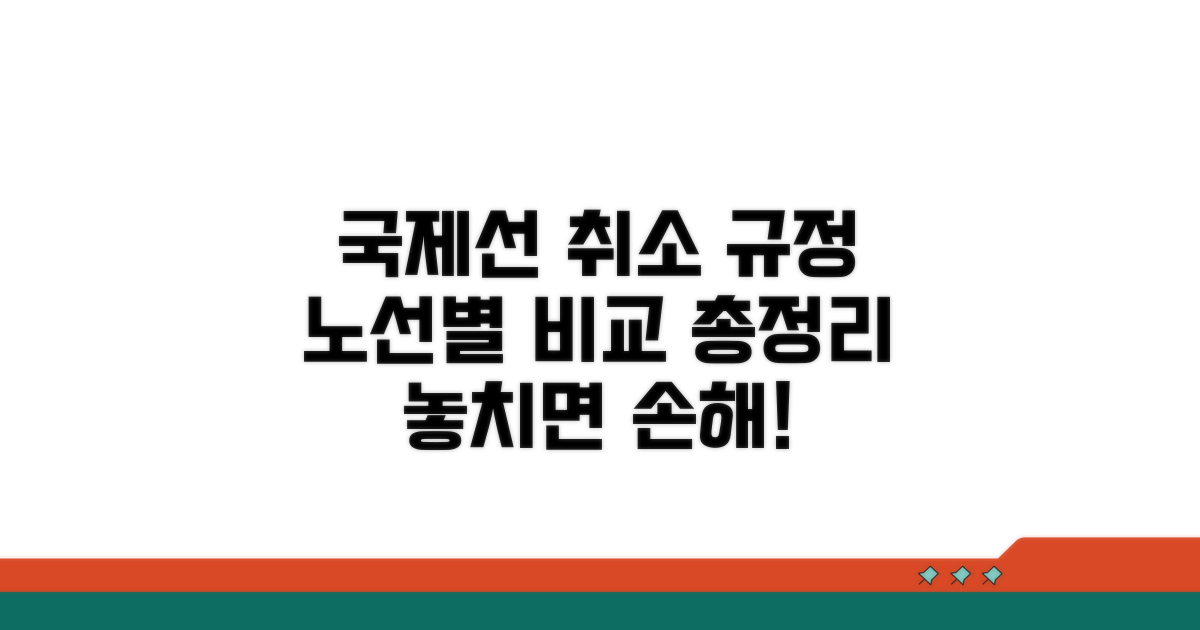 국제선 노선별 취소 규정 비교