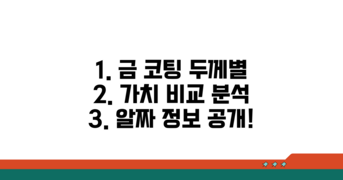 금 코팅 두께별 가치 비교