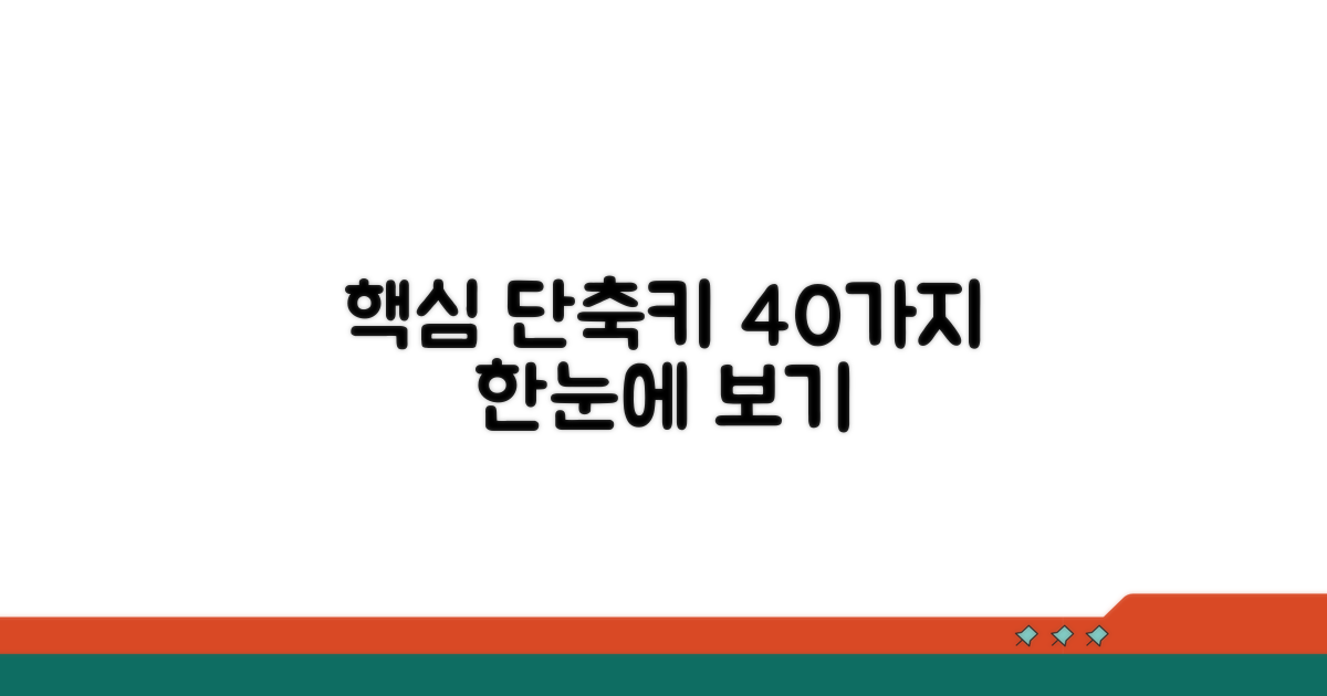 핵심 단축키 40개 한눈에 보기