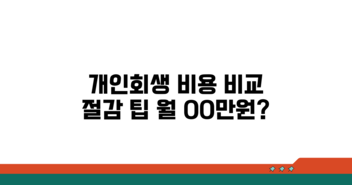 개인회생 비용 및 수임료 비교