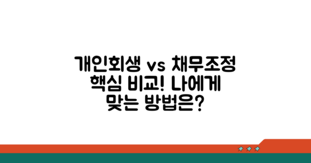 개인회생 채무조정 핵심 비교