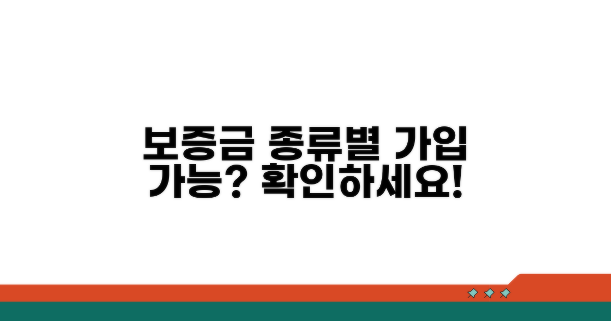 보증금 종류별 가입 가능 여부