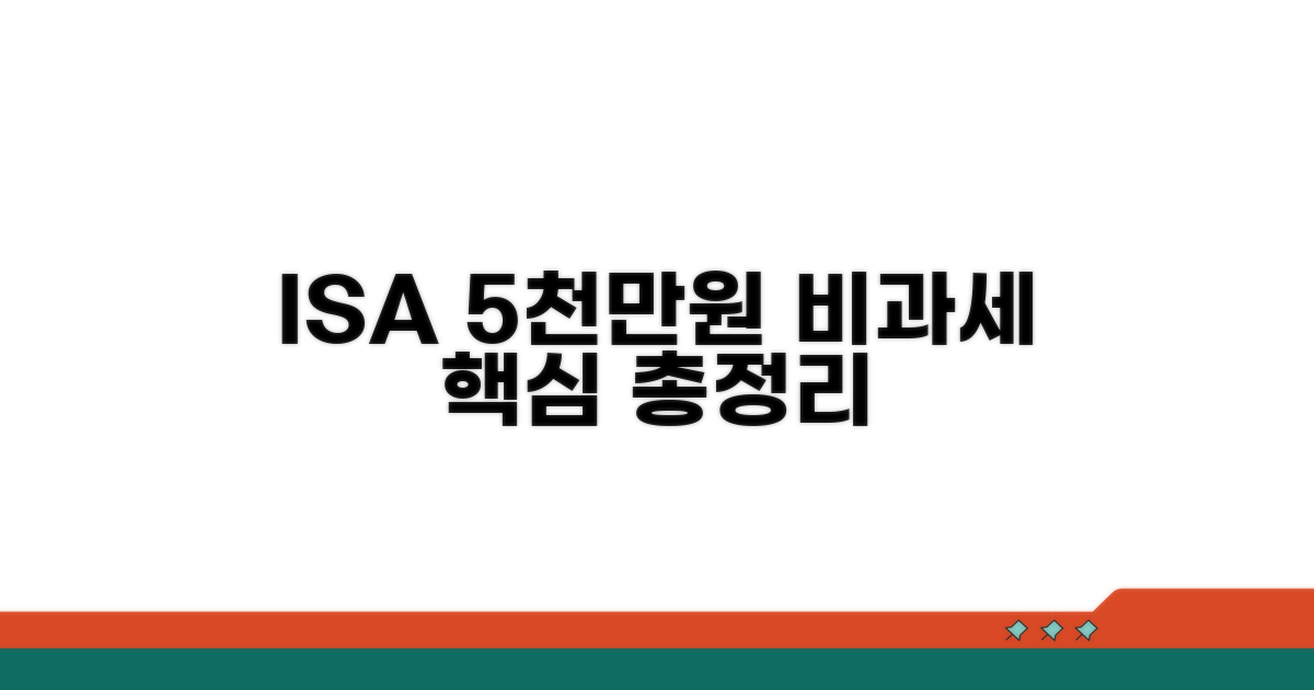 ISA 계좌, 5000만원 비과세 핵심 총정리