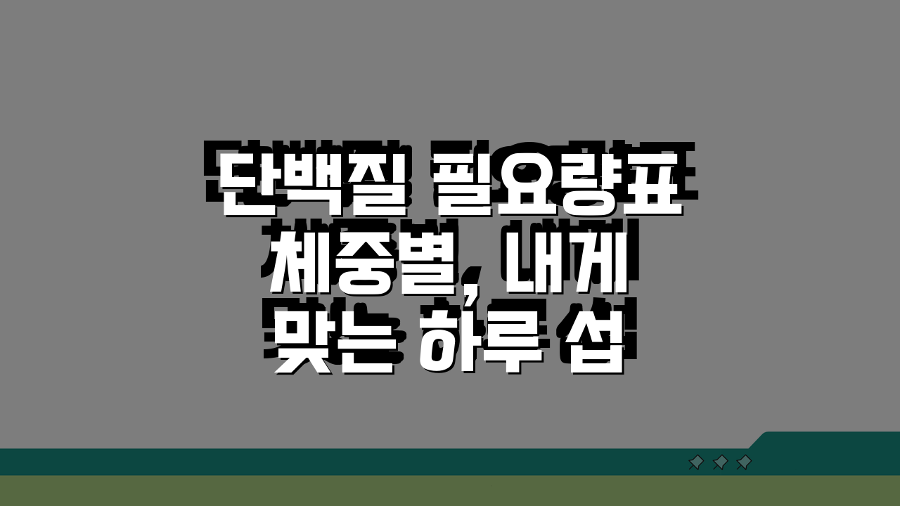 단백질 필요량표 체중별, 내게 맞는 하루 섭취량은?