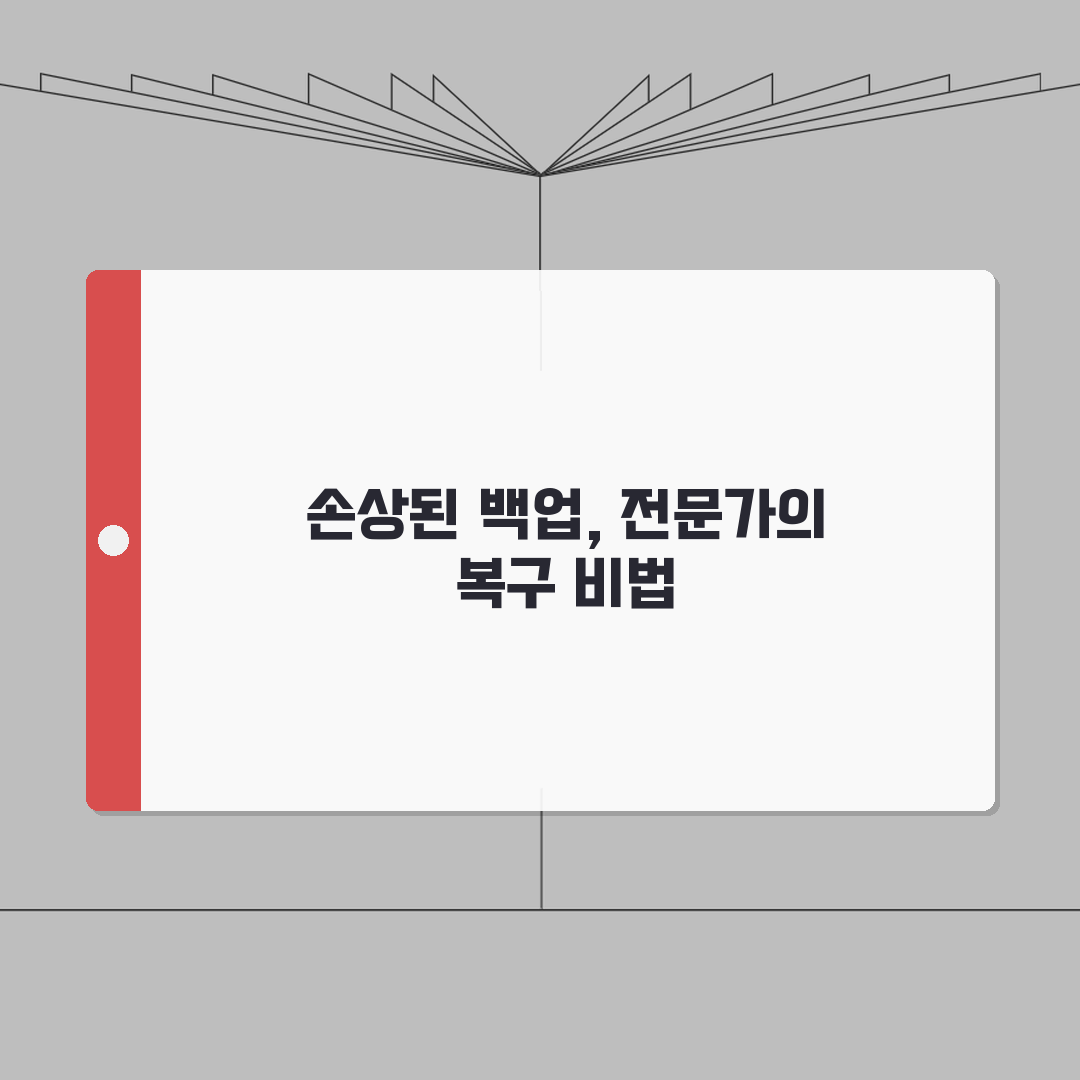 백업 파일 손상됐을때 복구하는 상세방법 직접 해봤어요