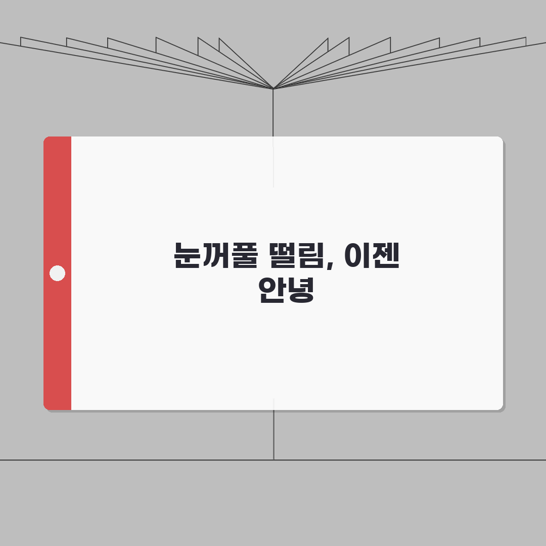 눈꺼풀 떨림 개선 프로그램 | 운동요법 + 마사지 + 생활습관 교정 총정리, 직접 해봤어요